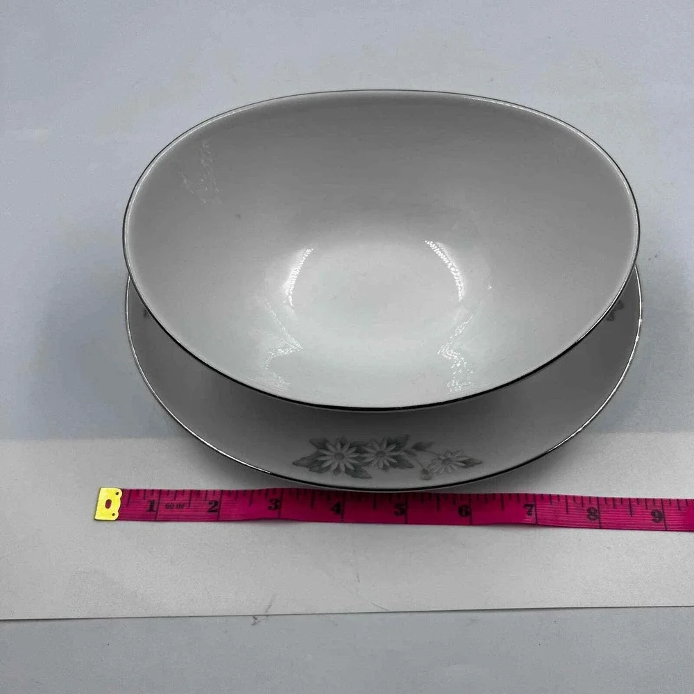 Mikasa Vintage Gravy Boat Bowl On Plate‎ Set Daisy Pattern China Piece